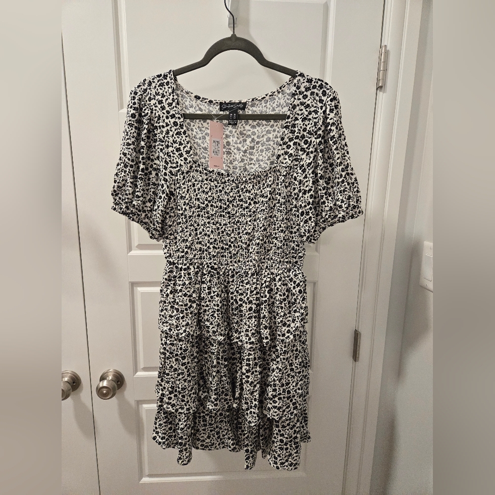 Black floral summer dress